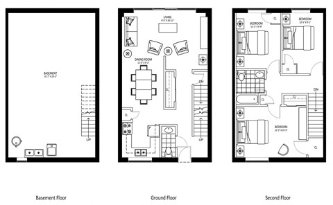 Floor plan for 3 beds, 1 bath, 2081 sqft